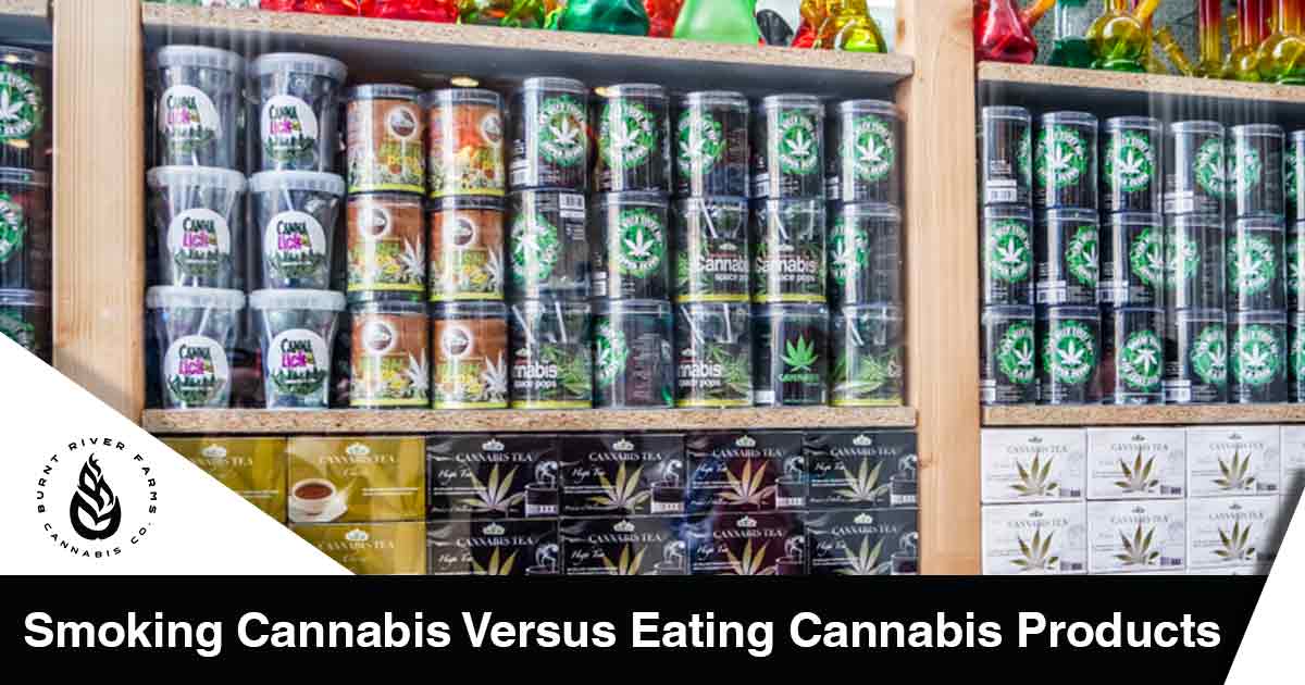 Burnt River Farms - rows of cannabis products are in front of shelves. A growing number of people are gravitating towards edible cannabis products because of the intense power cannabis delivers. Eating cannabis products can also be more discreet and produce a stronger type of medicine. In contrast, smoking cannabis is simply not practical for many people.